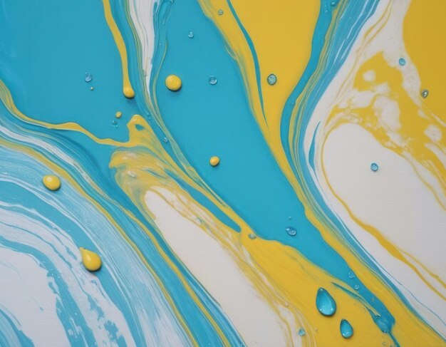 un hermoso efecto de pintura azul y amarillo