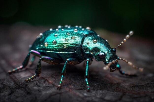 Un hermoso escarabajo diamante en una rama de árbol increíble insecto botánica nativa australiana bay weevil chrys