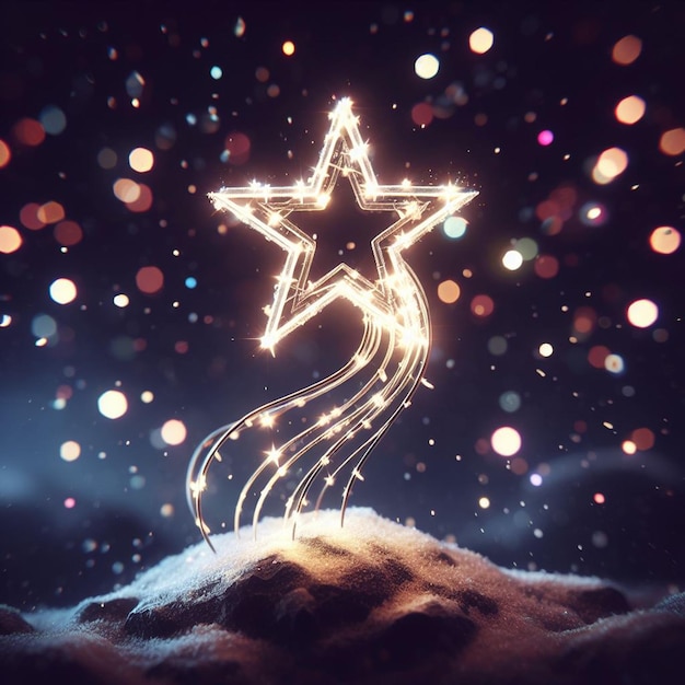 Foto hermoso estilo de vida de moda lujoso estrella fugaz navidad icono de papel pintado de navidad