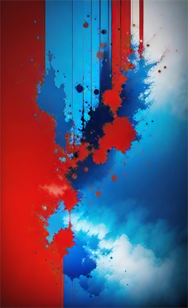 Hermoso Fondo Abstracto Azul Y Rojo