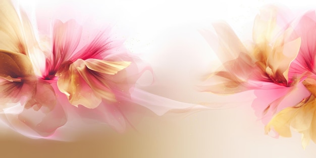 Hermoso fondo abstracto de diseño floral impresionista dorado y rosa hermoso Generative AI AIG32