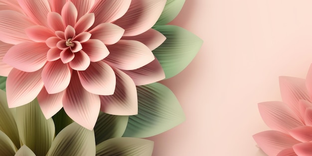 Hermoso fondo abstracto de diseño floral rosa y verde hermosa IA generativa AIG32