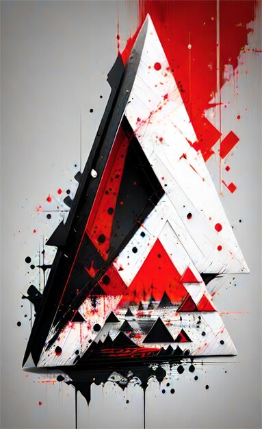 Hermoso fondo abstracto en forma de triángulo oscuro y rojo
