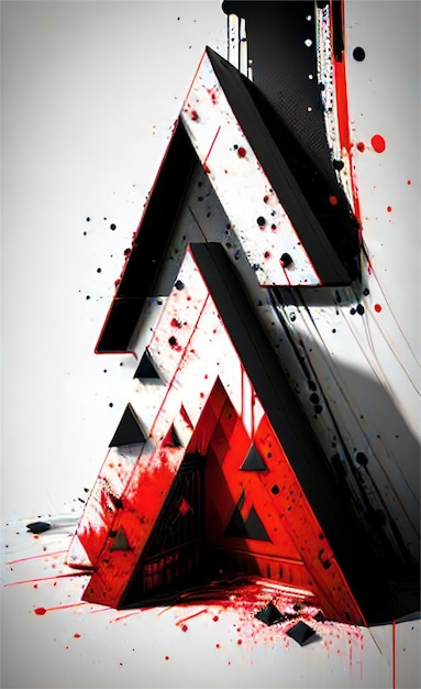 Foto hermoso fondo abstracto en forma de triángulo oscuro y rojo