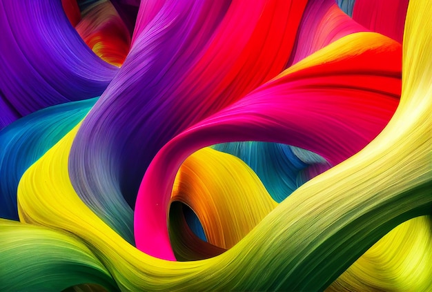 Hermoso fondo abstracto Ondas multicolores brillantes Diseño moderno Cartel de modaIA generativa