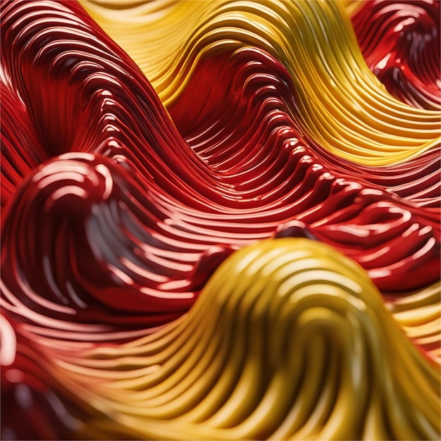 Foto hermoso fondo abstracto de ondas rojas y amarillas