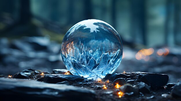 Foto hermoso fondo de bola de cristal ia generativa