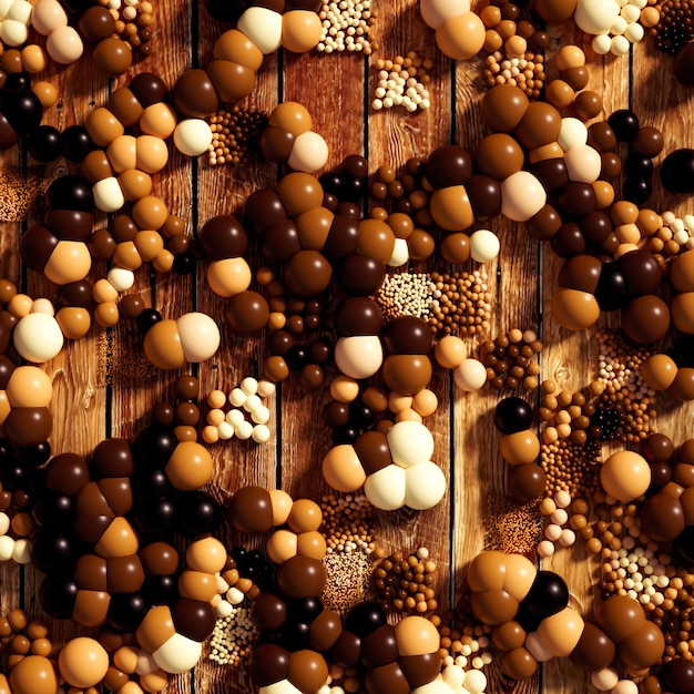 Hermoso fondo con bolas, ciencia, molécula, átomo. Ilustración 3d, renderizado 3d.