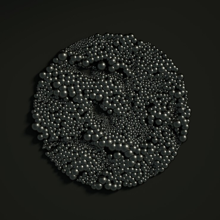 Foto hermoso fondo con bolas, ciencia, molécula, átomo. ilustración 3d, renderizado 3d.