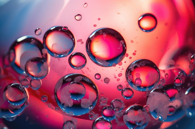 Hermoso fondo de burbujas de agua abstractas con fondo de color