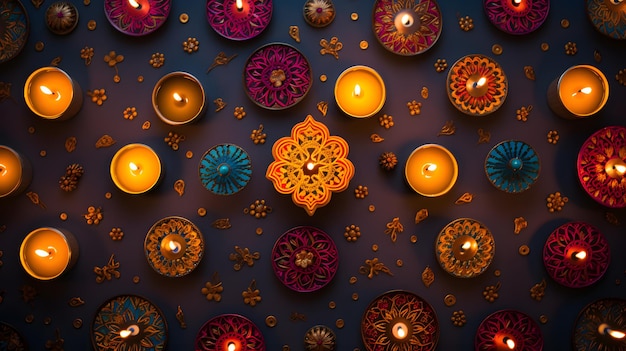 Foto el hermoso fondo de la celebración de diwali