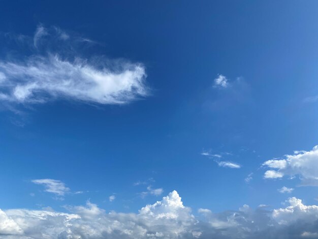 Hermoso fondo de cielo azul con nubes en la tarde