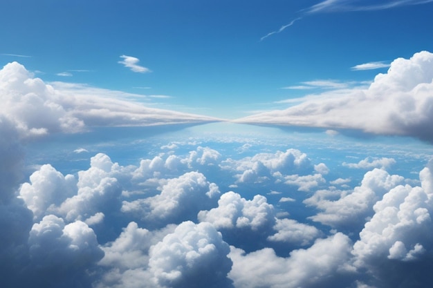 Hermoso fondo de cielo azul con pequeñas nubes