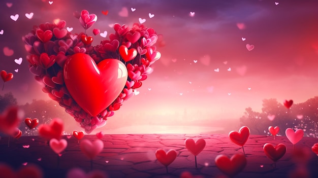 hermoso fondo de corazón para el día de San Valentín