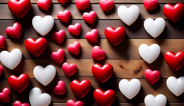 hermoso fondo de corazón fondo de día de San Valentín con corazones rojos lindo estandarte de amor corazones 3d