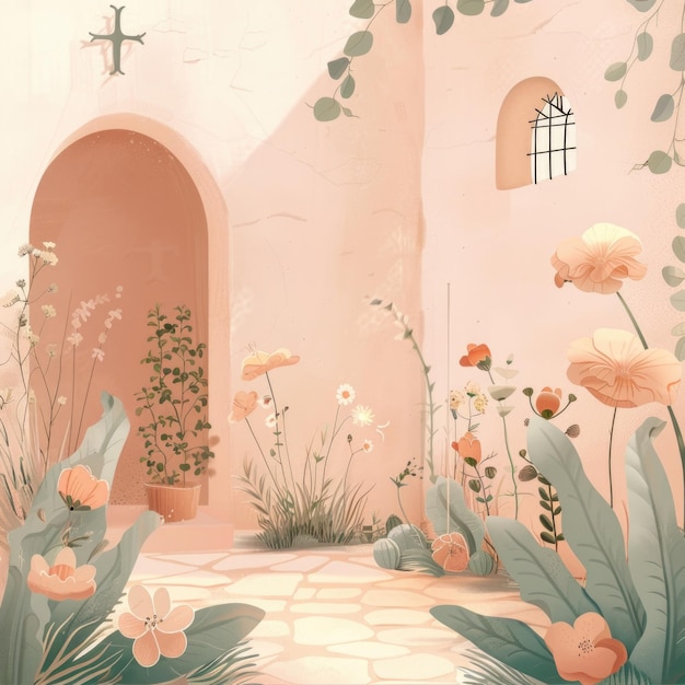 Foto hermoso fondo cristiano católico imagen impresionante fe de cristo ilustraciones de colores pastel