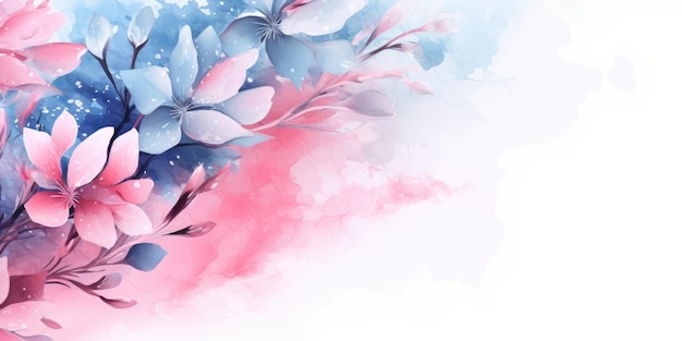 Hermoso fondo de diseño floral abstracto rosa azul pastel acuarela hermosa IA generativa AIG32