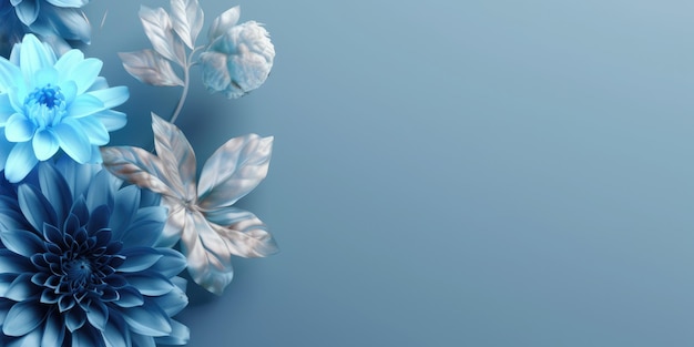 hermoso fondo de diseño floral azul abstracto hermoso AI generativo AIG32