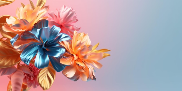 Hermoso fondo de diseño floral colorido abstracto hermoso AI generativo AIG32