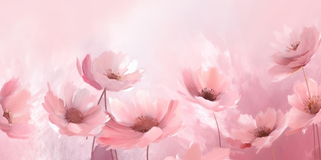 Hermoso fondo de diseño floral impresionista rosa abstracto hermoso Generative AI AIG32