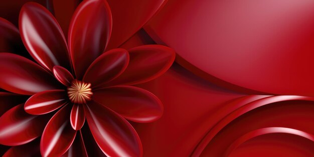 Hermoso fondo de diseño floral metálico brillante rojo abstracto hermoso AI generativo AIG32