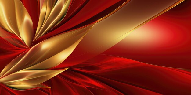 Foto hermoso fondo de diseño floral metálico brillante rojo y dorado abstracto hermoso ai generativo aig32