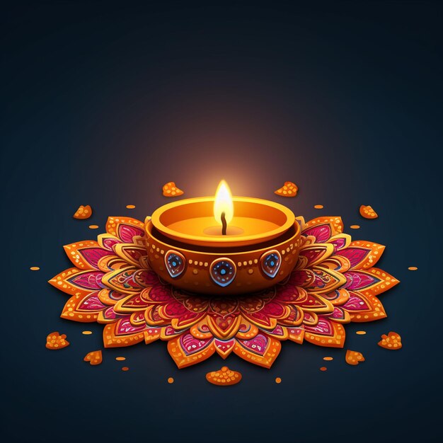 Un hermoso fondo de Diwali con una lámpara realista