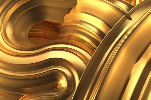 Hermoso fondo dorado. Representación 3d