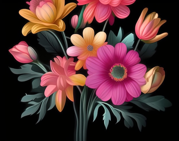 Hermoso fondo floral con flores