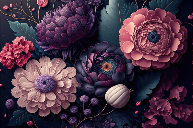 un hermoso fondo floral