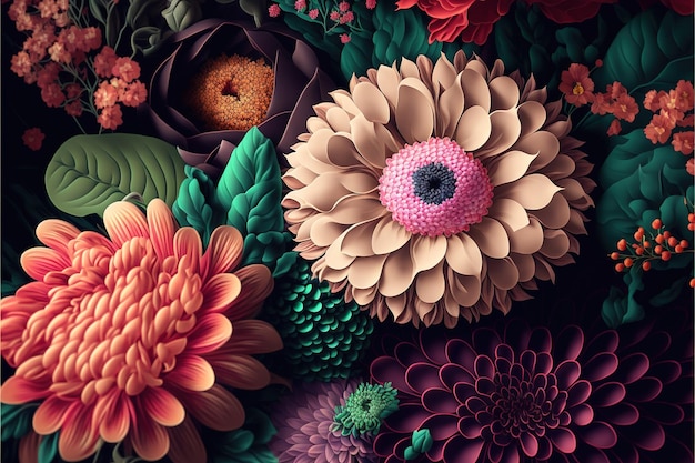 un hermoso fondo floral