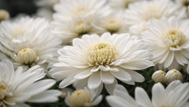 Hermoso fondo de flores blancas de crisantemo