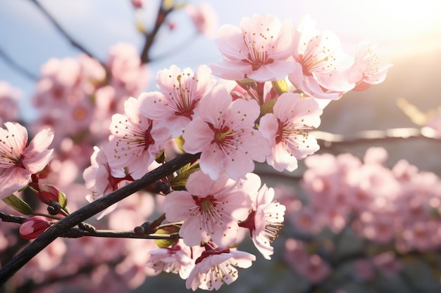 hermoso fondo de flores de cerezo