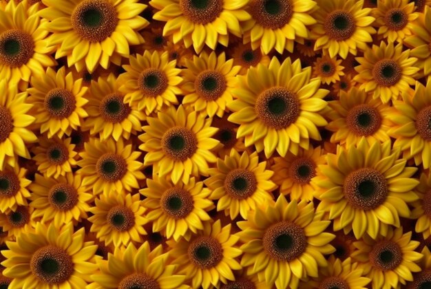 Hermoso fondo de girasol perfectamente arreglado ai generativo