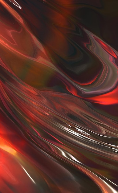 Hermoso fondo líquido abstracto marrón pantano con brillo metálico y reflejo de luz