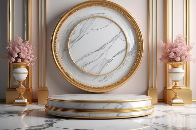 hermoso fondo de lujo pedestal ilustración 3d renderización 3d