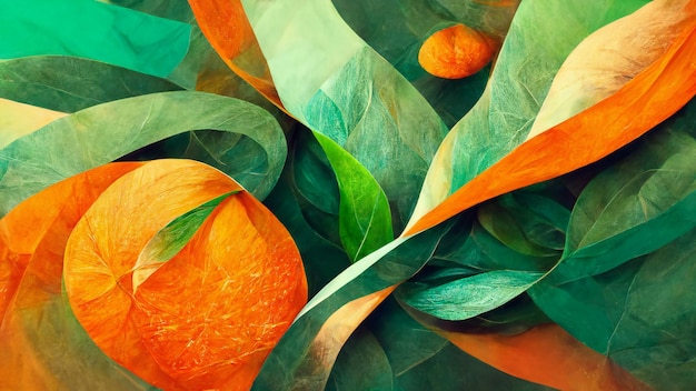 hermoso fondo naranja y verde abstracto 4k