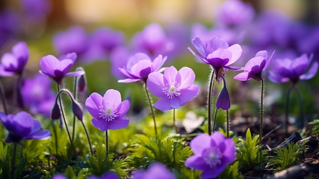 Hermoso Fondo De Naturaleza AzulFoto Macro Tranquila Increíble Flor De PrimaveraDiseño CreativoExtremo