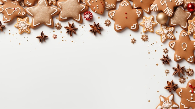 hermoso fondo de Navidad con pan de jengibre