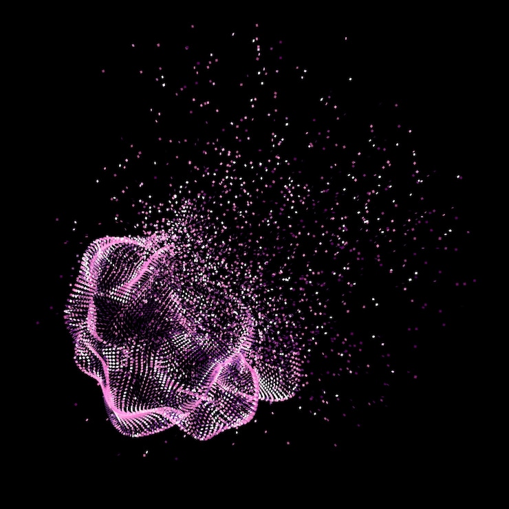 Foto hermoso fondo negro con purpurina violeta. ilustración 3d, renderizado 3d.
