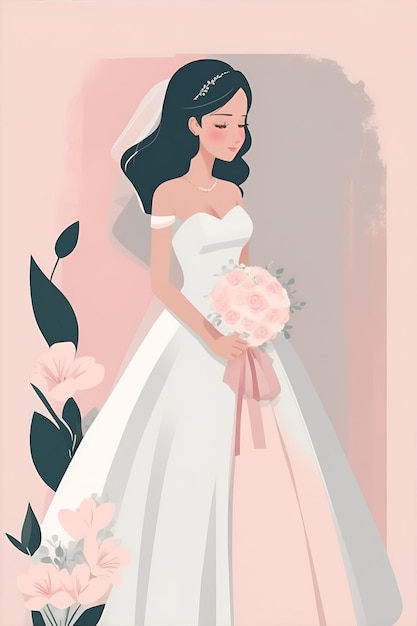 Foto un hermoso fondo de novia en estilo minimalista