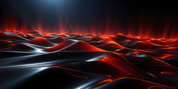 hermoso fondo oscuro abstracto futurista con con muchas líneas de brillo rojo neón