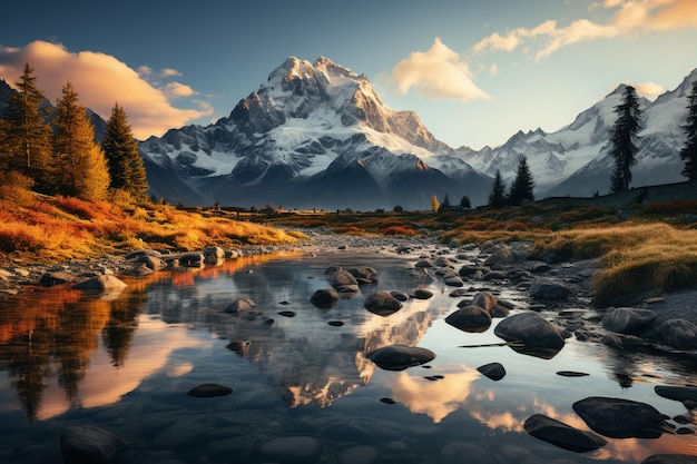 Un hermoso fondo de paisaje natural que da una atmósfera de confort.