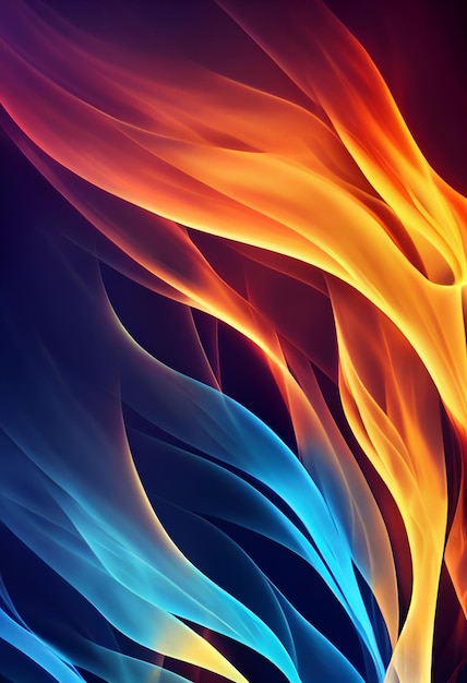 Hermoso fondo de pantalla de fuego renderizado 3D