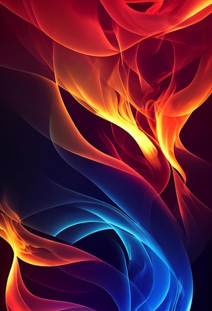 Hermoso fondo de pantalla de fuego renderizado 3D