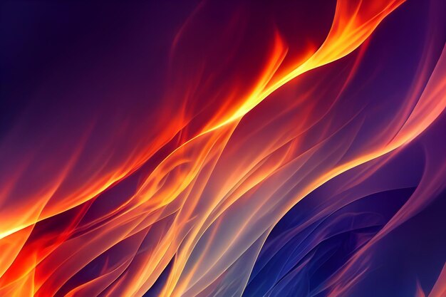 Hermoso fondo de pantalla de fuego renderizado 3D