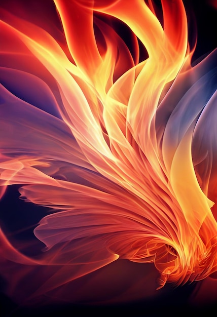 Hermoso fondo de pantalla de fuego renderizado 3D