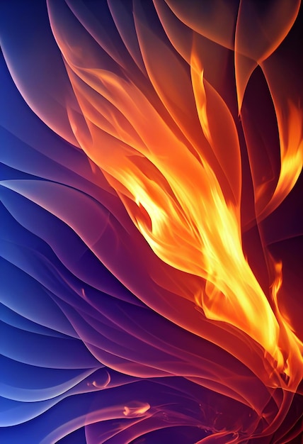 Hermoso fondo de pantalla de fuego renderizado 3D