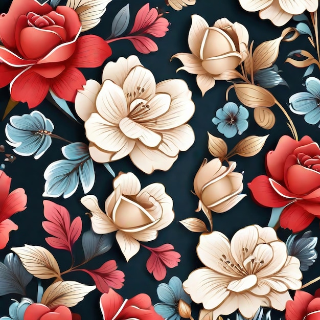 hermoso fondo de patrón sin costuras de flores florales para productos de primera calidad ai generado