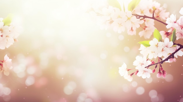 El hermoso fondo de primavera de las flores de cerezo bokeh